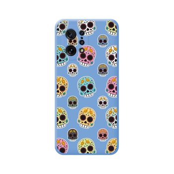 Funda Silicona Líquida Azul Para Oppo Find X5 5g Diseño Catrina