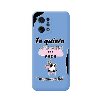 Funda Silicona Líquida Azul Para Oppo Find X5 5g Diseño Vaca