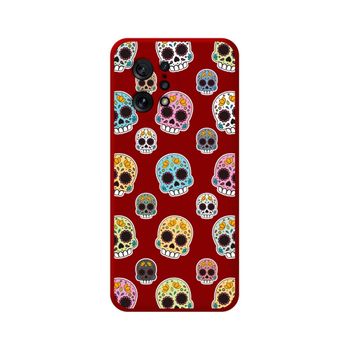 Funda Silicona Líquida Roja Para Oppo Find X5 5g Diseño Catrina