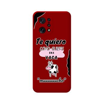 Funda Silicona Líquida Roja Para Oppo Find X5 5g Diseño Vaca