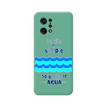 Funda Silicona Líquida Verde Para Oppo Find X5 5g Diseño Agua