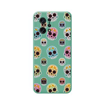 Funda Silicona Líquida Verde Para Oppo Find X5 5g Diseño Catrina