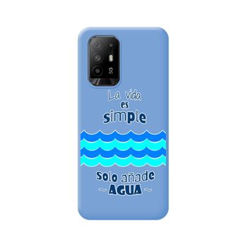 Funda Silicona Líquida Azul Para Oppo A94 5g Diseño Agua