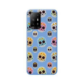 Funda Silicona Líquida Azul Para Oppo A94 5g Diseño Catrina