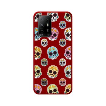 Funda Silicona Líquida Roja Para Oppo A94 5g Diseño Catrina