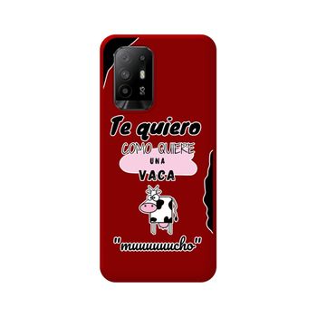 Funda Silicona Líquida Roja Para Oppo A94 5g Diseño Vaca