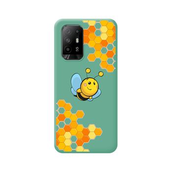 Funda Silicona Líquida Verde Para Oppo A94 5g Diseño Abeja