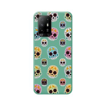 Funda Silicona Líquida Verde Para Oppo A94 5g Diseño Catrina