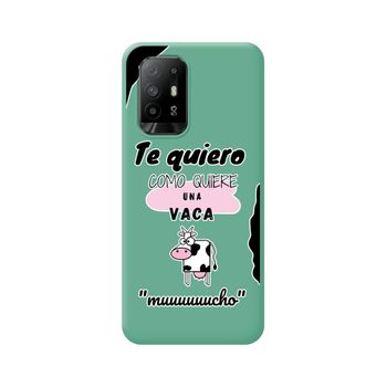 Funda Silicona Líquida Verde Para Oppo A94 5g Diseño Vaca