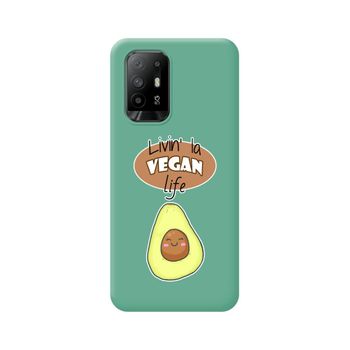 Funda Silicona Líquida Verde Para Oppo A94 5g Diseño Vegan Life