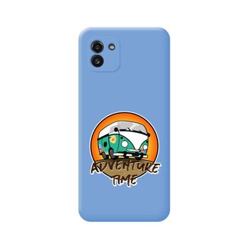 Funda Silicona Líquida Azul Para Samsung Galaxy A03 Diseño Adventure Time