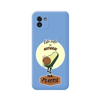 Funda Silicona Líquida Azul Para Samsung Galaxy A03 Diseño Culo Natural