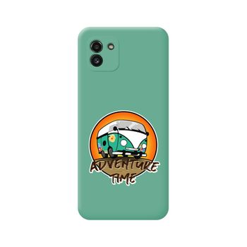 Funda Silicona Líquida Verde Para Samsung Galaxy A03 Diseño Adventure Time