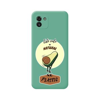 Funda Silicona Líquida Verde Para Samsung Galaxy A03 Diseño Culo Natural