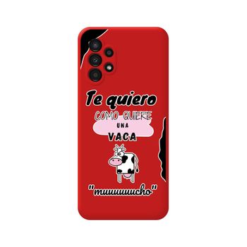 Funda Silicona Líquida Roja Para Samsung Galaxy A13 4g Diseño Vaca