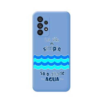 Funda Silicona Líquida Azul Para Samsung Galaxy A53 5g Diseño Agua