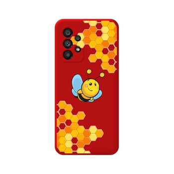 Funda Silicona Líquida Roja Para Samsung Galaxy A53 5g Diseño Abeja