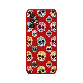 Funda Silicona Líquida Roja Para Samsung Galaxy A53 5g Diseño Catrina