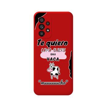 Funda Silicona Líquida Roja Para Samsung Galaxy A53 5g Diseño Vaca