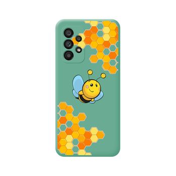 Funda Silicona Líquida Verde Para Samsung Galaxy A53 5g Diseño Abeja