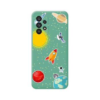 Funda Silicona Líquida Verde Para Samsung Galaxy A53 5g Diseño Espacio