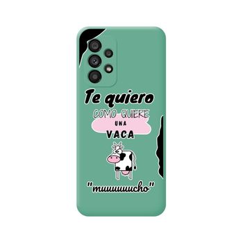 Funda Silicona Líquida Verde Para Samsung Galaxy A53 5g Diseño Vaca