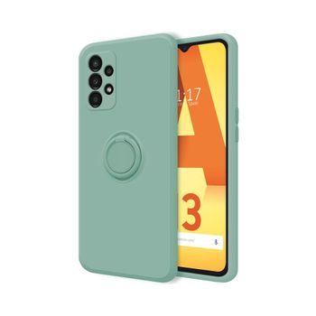 Funda Silicona Líquida Ultra Suave Con Anillo Para Samsung Galaxy A13 4g Color Verde