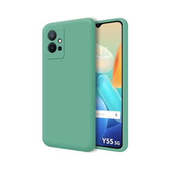 Funda Silicona Líquida Ultra Suave Para Vivo Y55 5g Color Verde