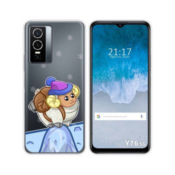 Funda Silicona Transparente Para Vivo Y76 5g Diseño Cabra