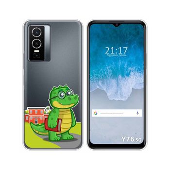 Funda Silicona Transparente Para Vivo Y76 5g Diseño Coco