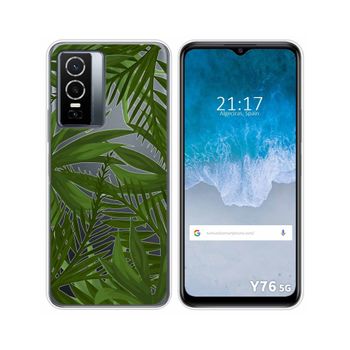 Funda Silicona Transparente Para Vivo Y76 5g Diseño Jungla