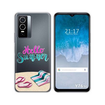 Funda Silicona Transparente Para Vivo Y76 5g Diseño Summer