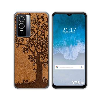 Funda Silicona Para Vivo Y76 5g Diseño Cuero 03