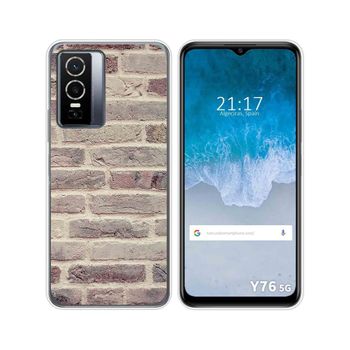 Funda Silicona Para Vivo Y76 5g Diseño Ladrillo 01