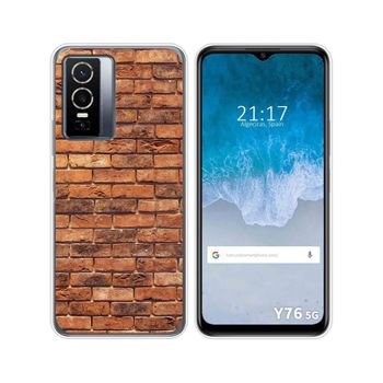 Funda Silicona Para Vivo Y76 5g Diseño Ladrillo 04