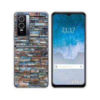 Funda Silicona Para Vivo Y76 5g Diseño Ladrillo 05