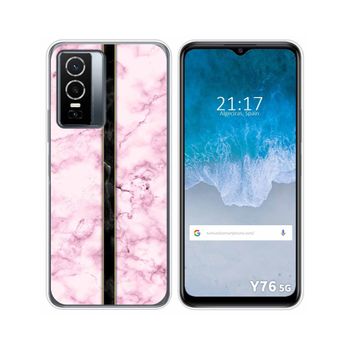 Funda Silicona Para Vivo Y76 5g Diseño Mármol 04