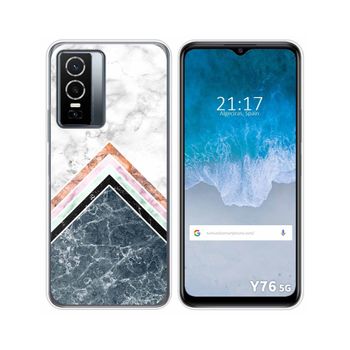 Funda Silicona Para Vivo Y76 5g Diseño Mármol 05