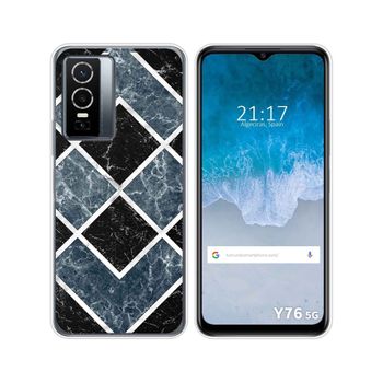 Funda Silicona Para Vivo Y76 5g Diseño Mármol 06