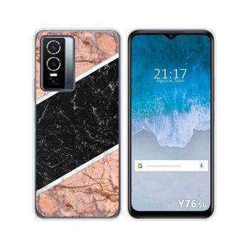 Funda Silicona Para Vivo Y76 5g Diseño Mármol 07