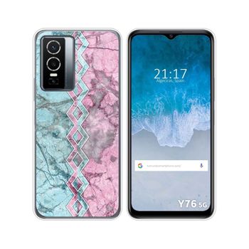 Funda Silicona Para Vivo Y76 5g Diseño Mármol 08