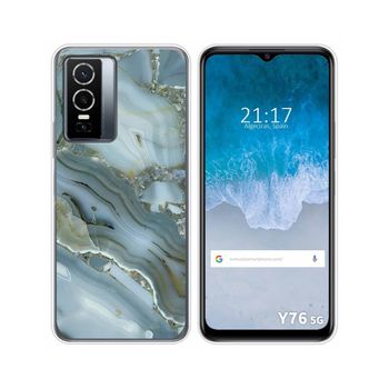 Funda Silicona Para Vivo Y76 5g Diseño Mármol 09