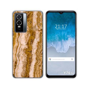 Funda Silicona Para Vivo Y76 5g Diseño Mármol 10