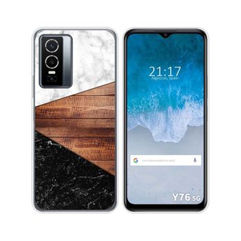 Funda Silicona Para Vivo Y76 5g Diseño Mármol 11