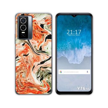 Funda Silicona Para Vivo Y76 5g Diseño Mármol 12