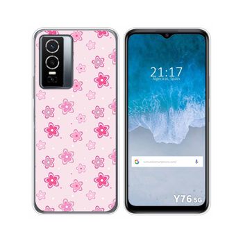 Funda Silicona Para Vivo Y76 5g Diseño Flores