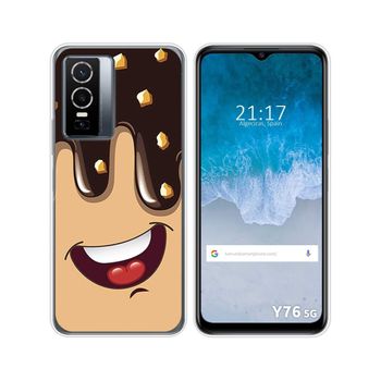 Funda Silicona Para Vivo Y76 5g Diseño Helado Chocolate