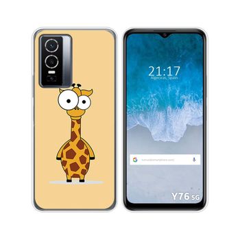 Funda Silicona Para Vivo Y76 5g Diseño Jirafa