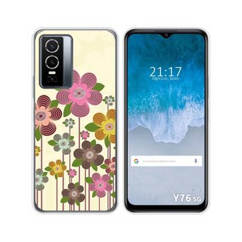 Funda Silicona Para Vivo Y76 5g Diseño Primavera En Flor