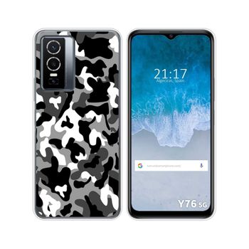 Funda Silicona Para Vivo Y76 5g Diseño Snow Camuflaje